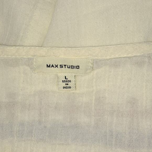 Max Studio Boho flowy gauze  top size Large Coastal Cowgirl - Picture 6 of 7